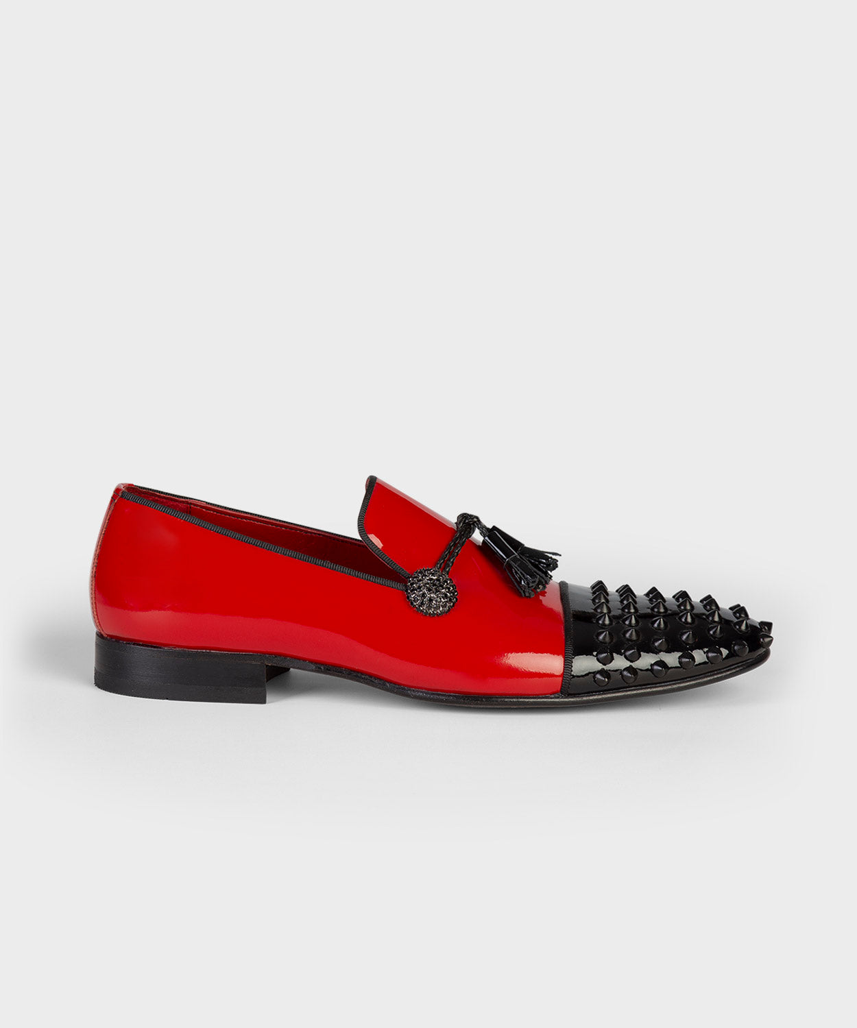 Studded Red Loafers